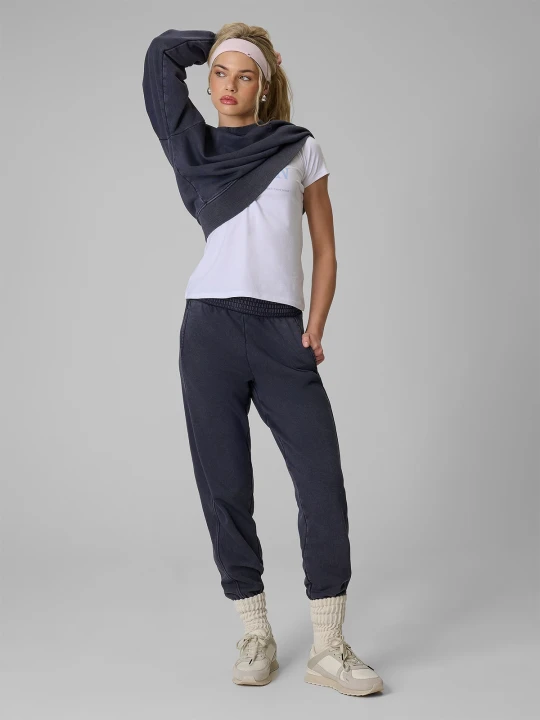 Zdjęcie produktu 4F Spodnie dresowe joggery damskie - granatowe XL