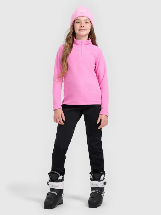 Zdjęcie produktu 4F Spodnie narciarskie softshell membrana 5000 dziewczęce - czarne 140 (9-10 lat)