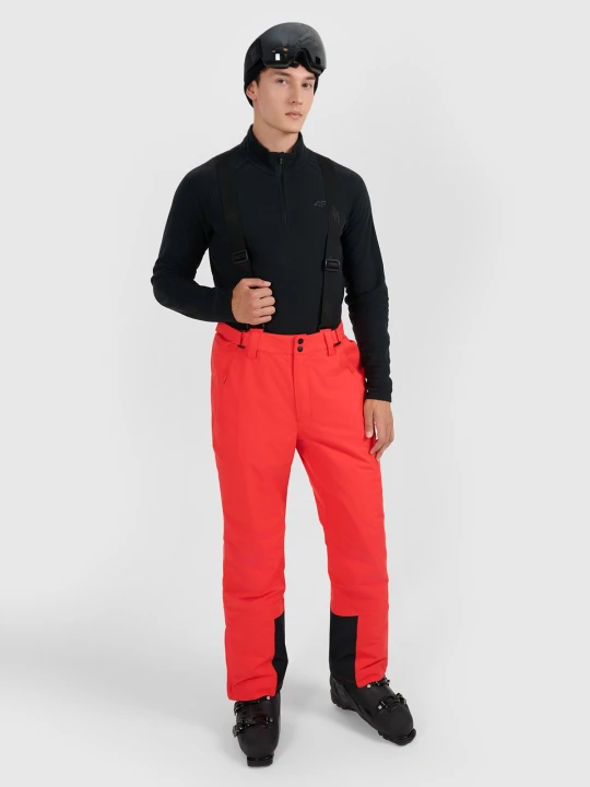 Zdjęcie produktu 4F Spodnie narciarskie z szelkami membrana 5000 męskie - czerwone S