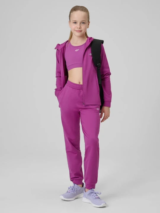 Zdjęcie produktu 4F Spodnie sportowe joggery dziewczęce - różowe 146 / 152 (10-12 lat)