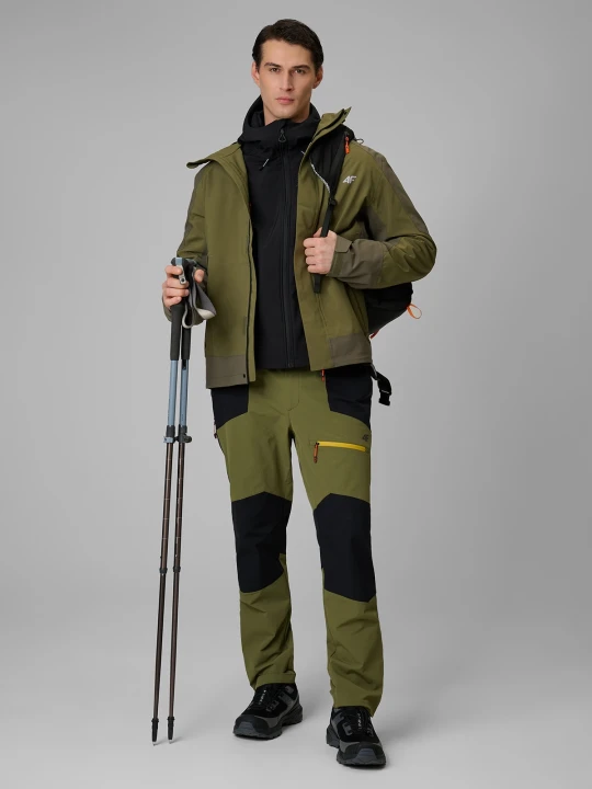 Zdjęcie produktu 4F Spodnie trekkingowe szybkoschnące męskie - khaki XL zielony