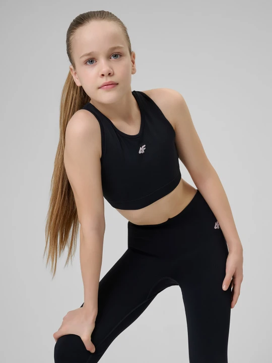 Zdjęcie produktu 4F Stanik sportowy bezszwowy dziewczęcy - czarny 164 (13-14 lat)