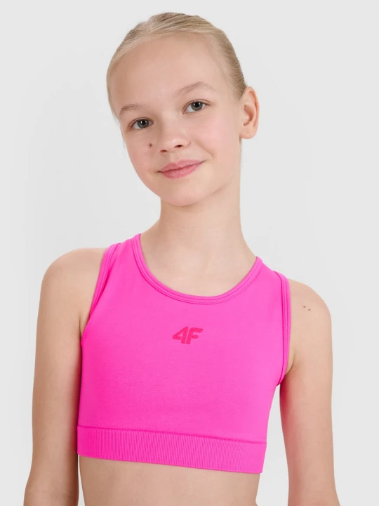Zdjęcie produktu 4F Stanik sportowy szybkoschnący dziewczęcy - różowy 164 (13-14 lat)
