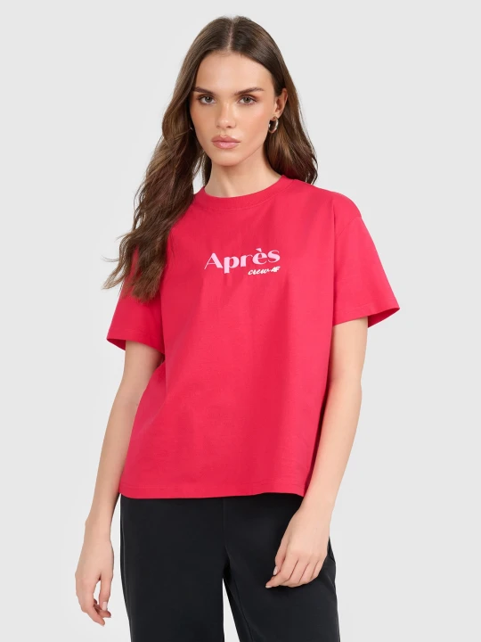 Zdjęcie produktu 4F T-shirt boxy z nadrukiem damski - czerwony XS