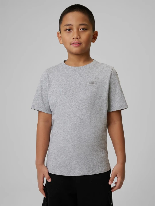 Zdjęcie produktu 4F T-shirt gładki chłopięcy - szary 122 (6-7 lat)
