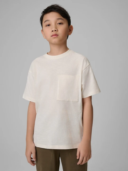 Zdjęcie produktu 4F T-shirt loose gładki chłopięcy - biały 152 (11-12 lat)