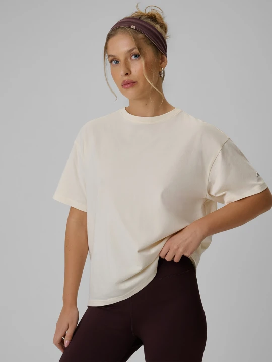 Zdjęcie produktu 4F T-shirt loose gładki damski - kremowy M