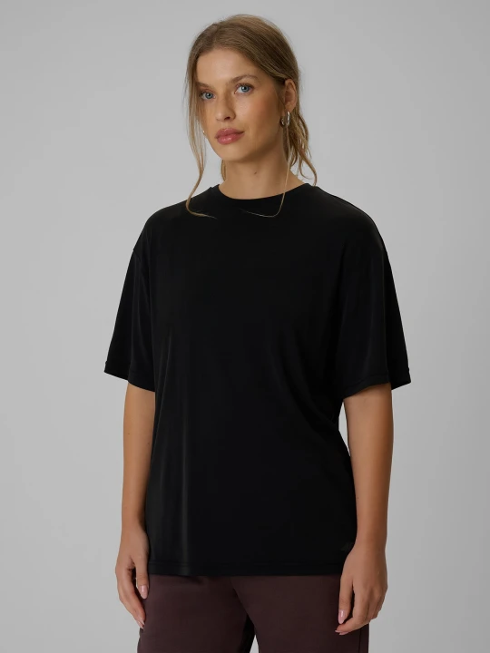 Zdjęcie produktu 4F T-shirt loose z modalem damski - czarny S