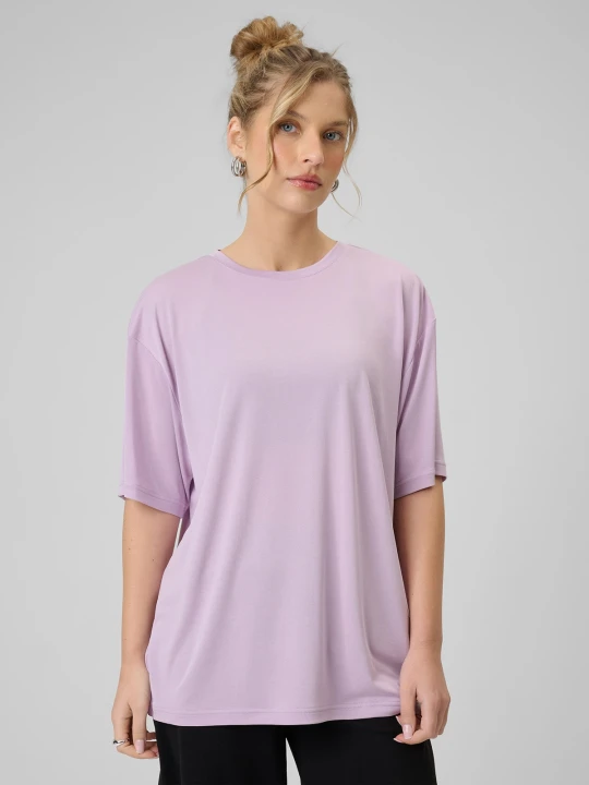 Zdjęcie produktu 4F T-shirt loose z modalem damski - fioletowy XS