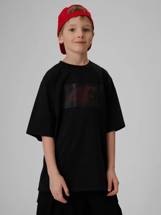 Zdjęcie produktu 4F T-shirt loose z nadrukiem chłopięcy - czarny 122 / 128 (6-8 lat)