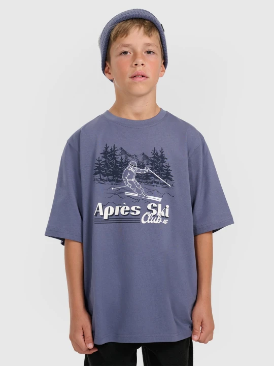 Zdjęcie produktu 4F T-shirt loose z nadrukiem chłopięcy - granatowy 122/128 (6-8 lat)