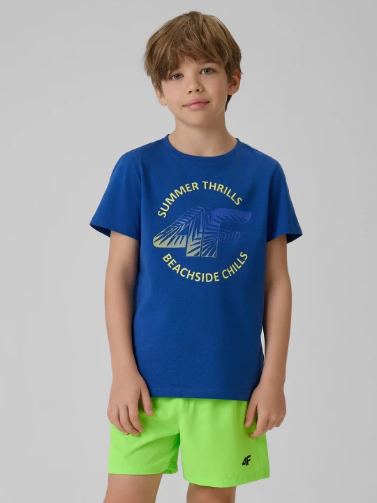 Zdjęcie produktu 4F T-shirt loose z nadrukiem chłopięcy - niebieski 122 (6-7 lat)