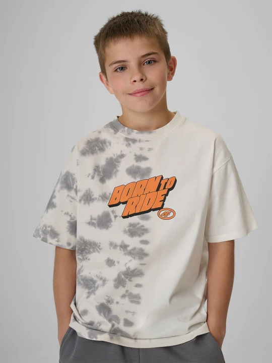 Zdjęcie produktu 4F T-shirt loose z nadrukiem chłopięcy - szary 158 / 164 (12-14 lat)
