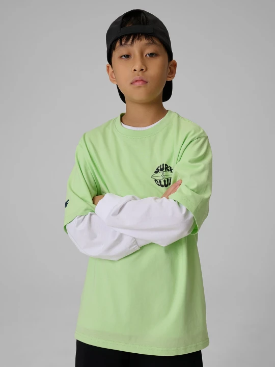Zdjęcie produktu 4F T-shirt loose z nadrukiem chłopięcy - zielony 122 / 128 (6-8 lat)