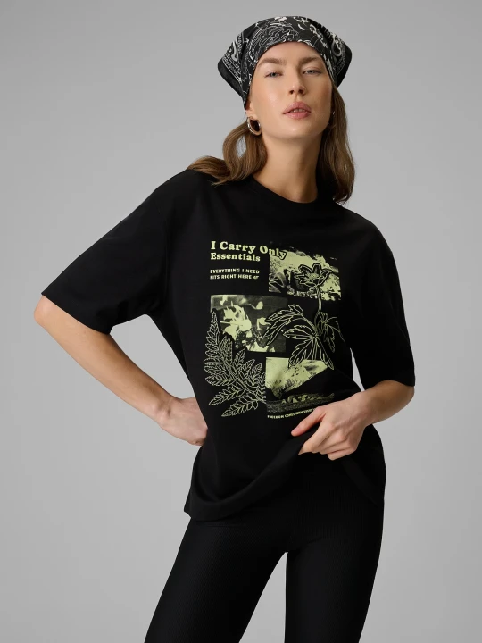 Zdjęcie produktu 4F T-shirt loose z nadrukiem damski - czarny M