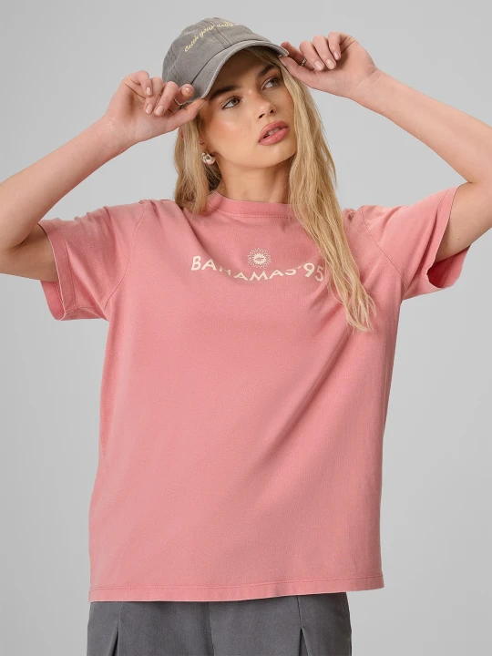 Zdjęcie produktu 4F T-shirt loose z nadrukiem damski - różowy M Pomarańczowy