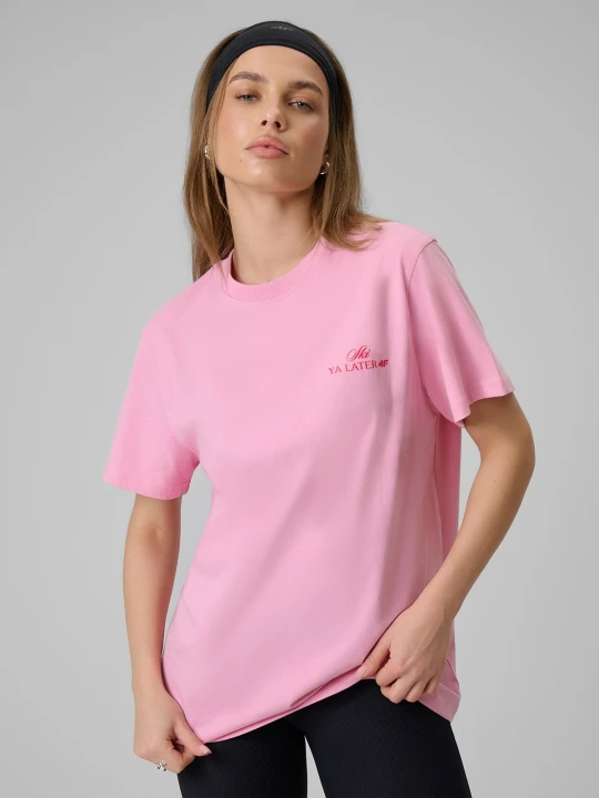 Zdjęcie produktu 4F T-shirt loose z nadrukiem damski - różowy L