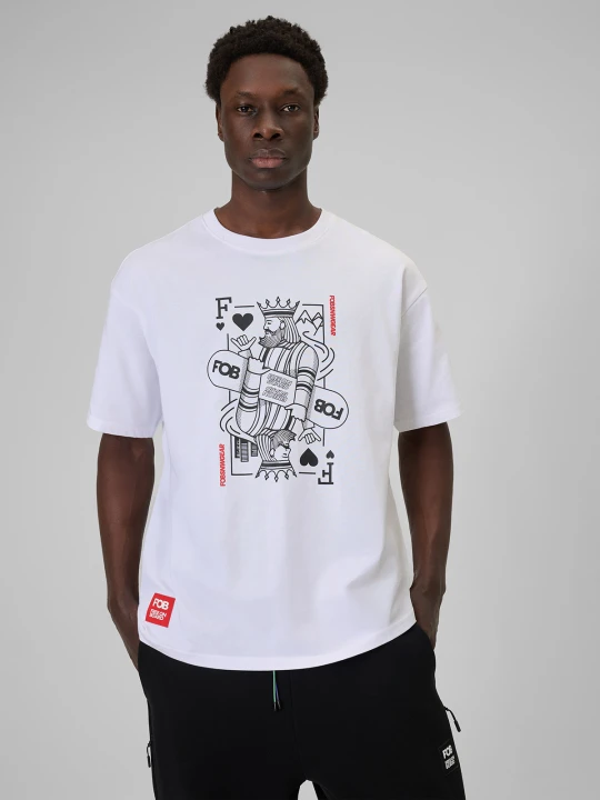 Zdjęcie produktu 4F T-shirt loose z nadrukiem męski - biały M