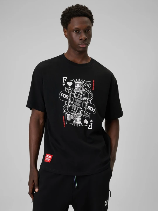 Zdjęcie produktu 4F T-shirt loose z nadrukiem męski - czarny L
