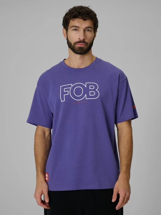 Zdjęcie produktu 4F T-shirt loose z nadrukiem męski - fioletowy M