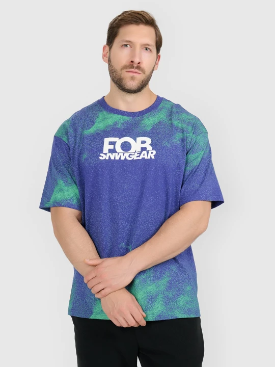 Zdjęcie produktu 4F T-shirt loose z nadrukiem męski - fioletowy XL