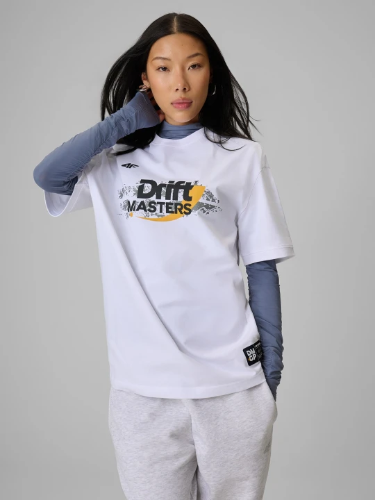 Zdjęcie produktu 4F T-shirt loose z nadrukiem uniseks 4F x Drift Masters - biały M