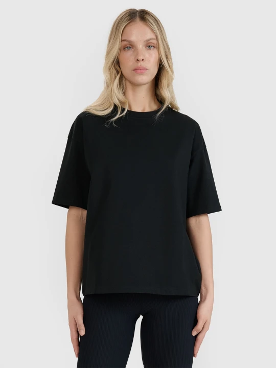 Zdjęcie produktu 4F T-shirt oversize gładki damski - czarny XS