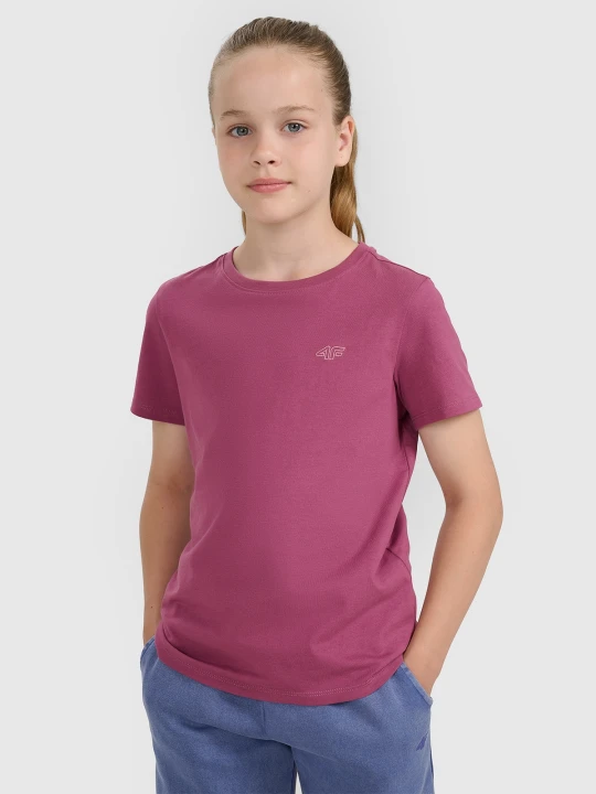 Zdjęcie produktu 4F T-shirt oversize gładki dziewczęcy - fioletowy 158 (12-13 lat)