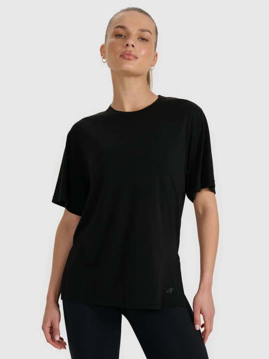 Zdjęcie produktu 4F T-shirt oversize z modalem damski - czarny S