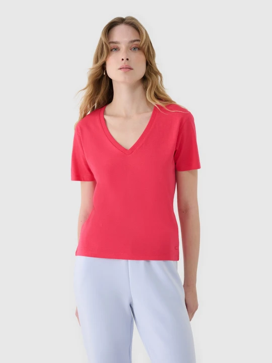Zdjęcie produktu 4F T-shirt oversize z modalem damski - różowy S