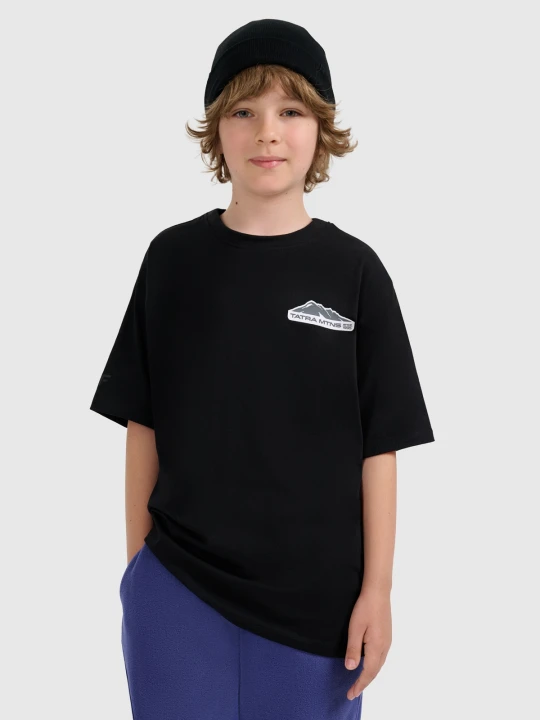 Zdjęcie produktu 4F T-shirt oversize z nadrukiem chłopięcy - czarny 134 (8-9 lat)