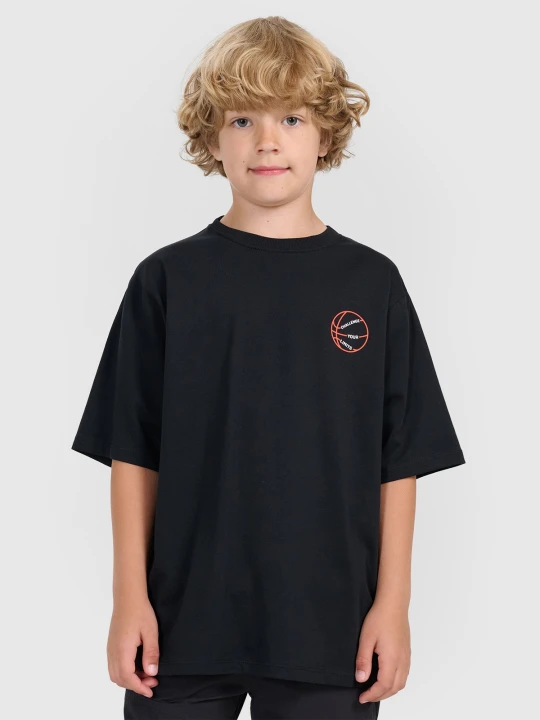 Zdjęcie produktu 4F T-shirt oversize z nadrukiem chłopięcy - czarny 122 (6-7 lat)