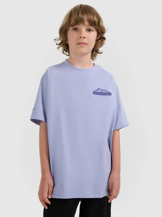Zdjęcie produktu 4F T-shirt oversize z nadrukiem chłopięcy - fioletowy 164 (13-14 lat) Niebieski