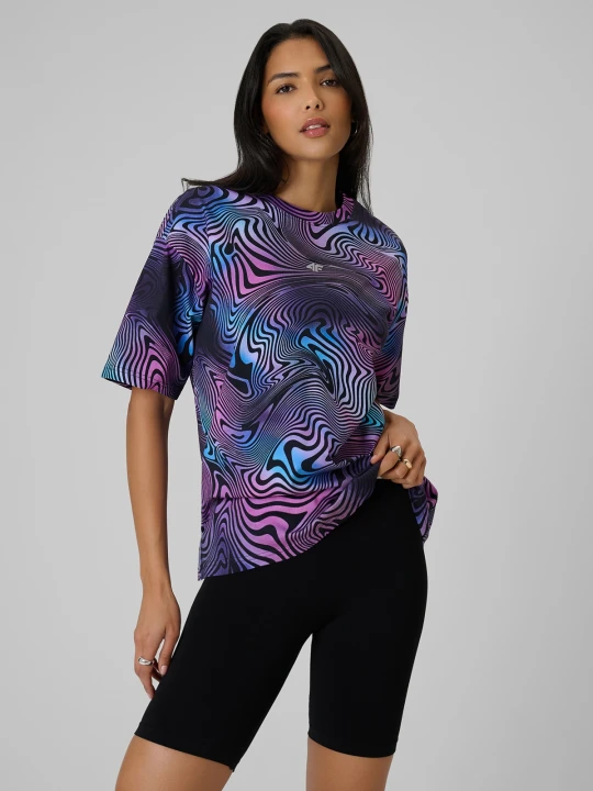 Zdjęcie produktu 4F T-shirt oversize z nadrukiem damski - multikolor S