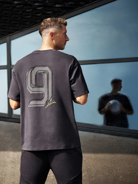 Zdjęcie produktu 4F T-shirt oversize z nadrukiem męski 4F x Robert Lewandowski - szary M