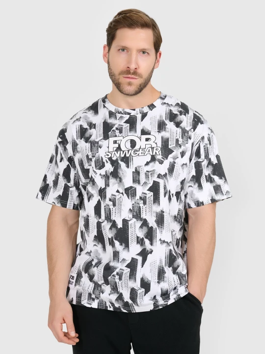 Zdjęcie produktu 4F T-shirt oversize z nadrukiem męski - multikolor XL