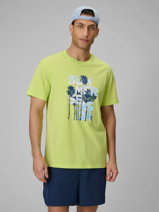 Zdjęcie produktu 4F T-shirt regular z nadrukiem męski - zielony M