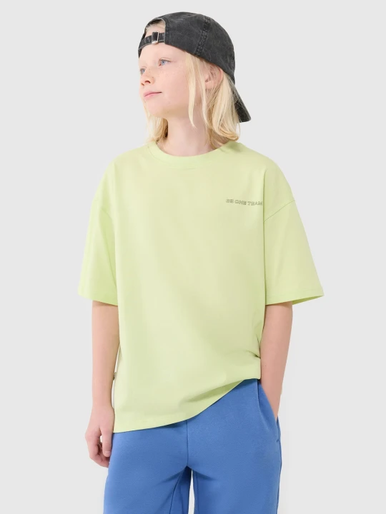 Zdjęcie produktu 4F T-shirt oversize z napisem chłopięcy - zielony 122 (6-7 lat)