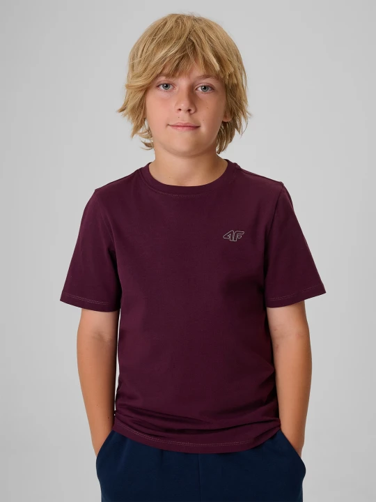 Zdjęcie produktu 4F T-shirt regular gładki chłopięcy - burgundowy 122 (6-7 lat)