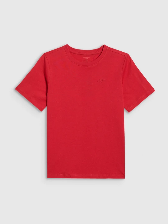 Zdjęcie produktu 4F T-shirt regular gładki chłopięcy - czerwony 152 (11-12 lat)