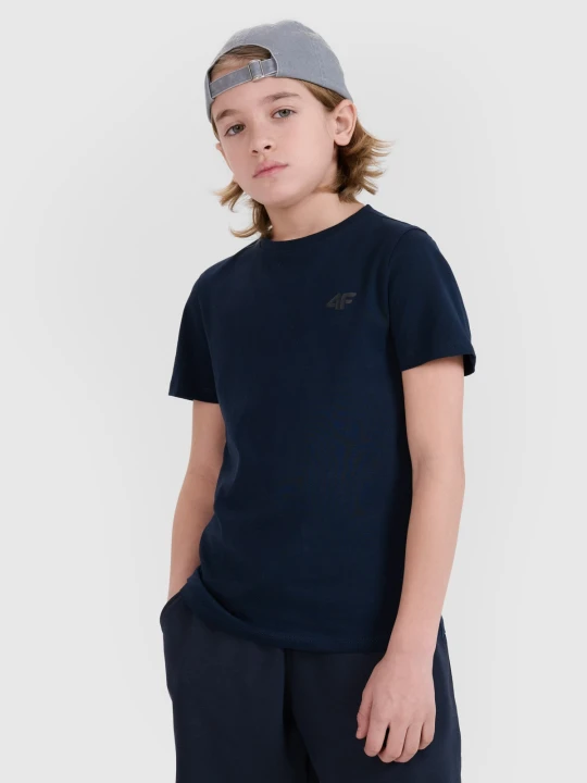 Zdjęcie produktu 4F T-shirt regular gładki chłopięcy - granatowy 122 (6-7 lat)