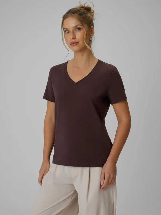 Zdjęcie produktu 4F T-shirt regular gładki damski - brązowy S