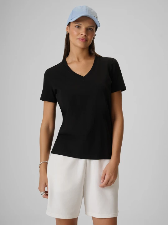 Zdjęcie produktu 4F T-shirt regular gładki damski - czarny XL