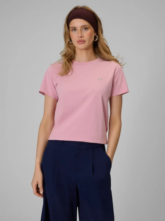 Zdjęcie produktu 4F T-shirt regular gładki damski - różowy L