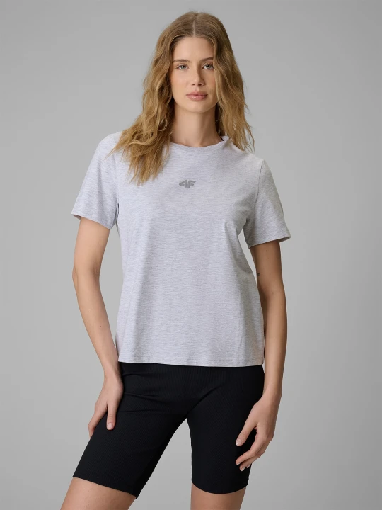 Zdjęcie produktu 4F T-shirt regular gładki damski - szary L