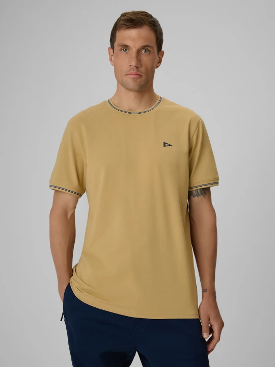 Zdjęcie produktu 4F T-shirt regular gładki męski - beżowy XXL
