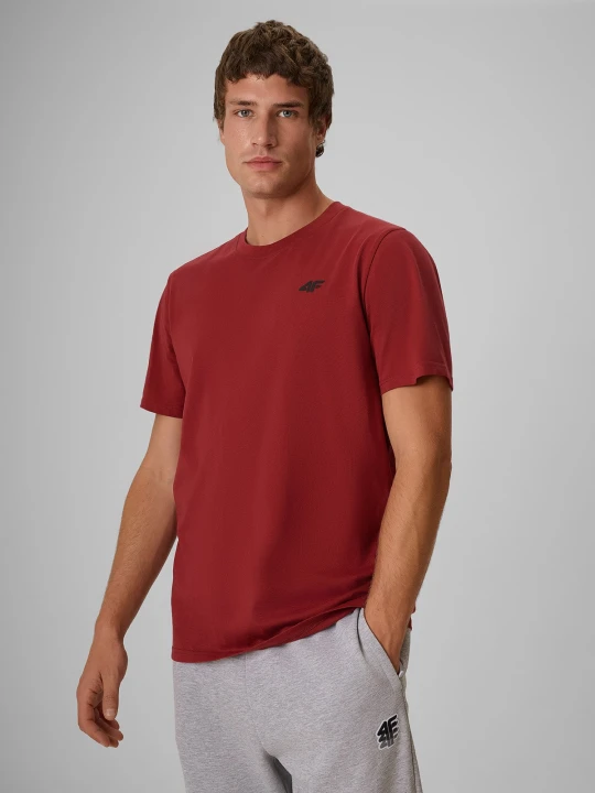 Zdjęcie produktu 4F T-shirt regular gładki męski - burgundowy L