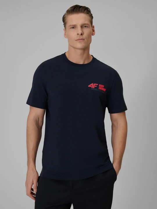Zdjęcie produktu 4F T-shirt regular gładki męski - granatowy S