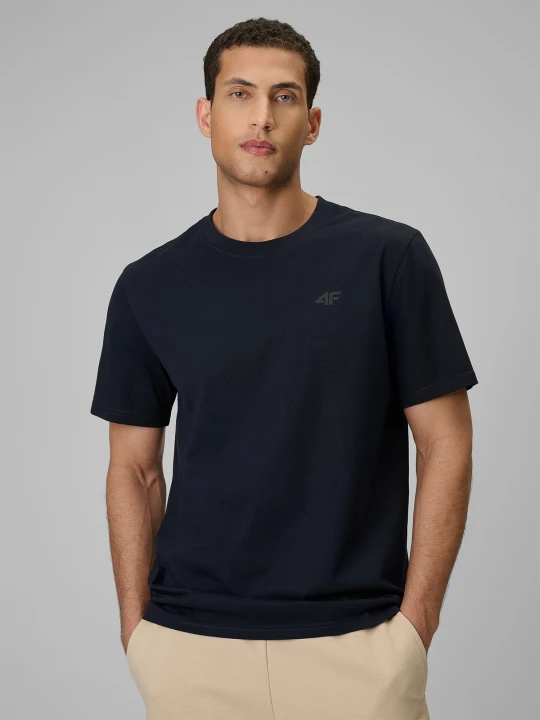 Zdjęcie produktu 4F T-shirt regular gładki męski - granatowy L