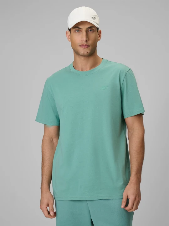 Zdjęcie produktu 4F T-shirt regular gładki męski - miętowy S Turkusowy